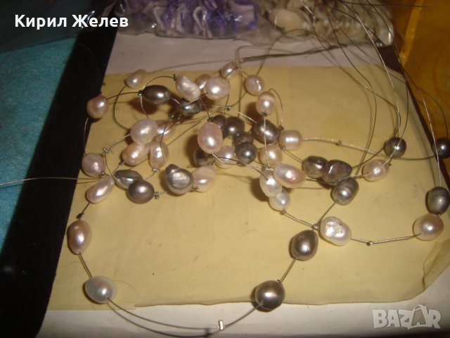 АРТ КОЛИЕ 100% ЕСТЕСТВЕНИ БЕЛИ и ЧЕРНИ ПЕРЛИ и 2 БИЖУТА - БОНУС 27118, снимка 7 - Колиета, медальони, синджири - 35078602