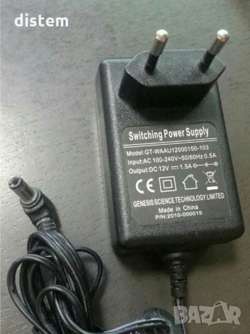 Импулсно захранване GT-WAAU12000150-103 12V/1.5A с букса 2.1x5.5x9mm, снимка 1