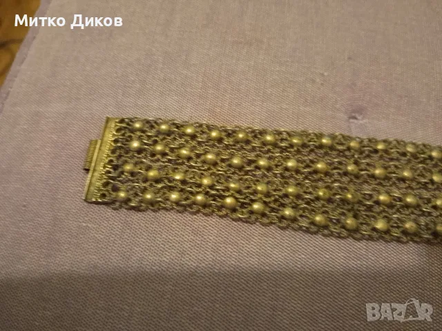 Vintage traditional Anatolian Gilded Bracelet -възрожд.гривна ,куюмджийски накит позлатена , снимка 7 - Гривни - 56093032