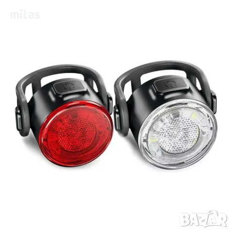 Комплект LED светлини за велосипед, Водоустойчиви, Кръгли, USB, ZH-068, снимка 2 - Аксесоари за велосипеди - 49795819