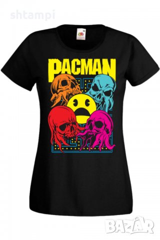 Дамска тениска Nintendo PacMan,Игра,Гейм,Геймър,Подарък,Изненада,Повод,Празник,Събитие,Развлечение.
