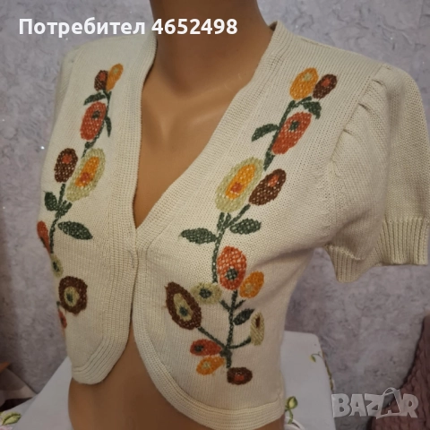 ZARA Дамски Елек с бродерия, снимка 2 - Елеци - 52481446