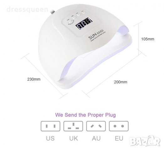 2780 UV Лампа комбинирана за маникюр и педикюр SUN X5, снимка 14 - Продукти за маникюр - 30535541