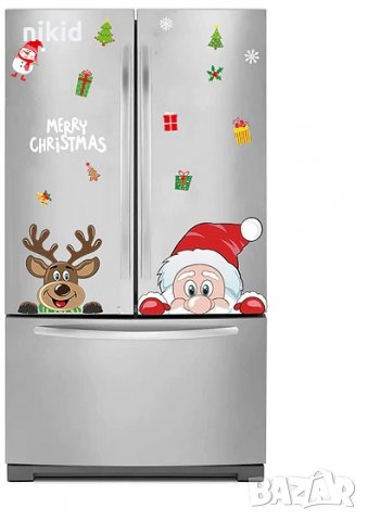 Елен Рудолф Дядо Коледа Коледен стикер лепенка самозалепващ за прозорец мебел декор украса стена, снимка 6 - Други - 31205525