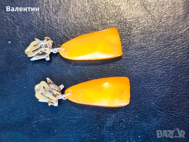 Кехлибарени обеци, снимка 2 - Антикварни и старинни предмети - 52360841