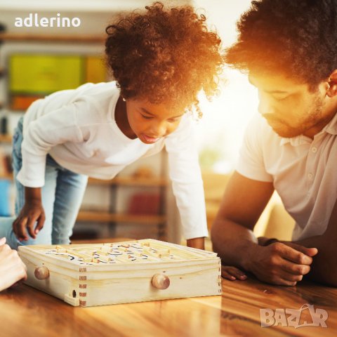 Игра Дървен лабиринт, забавна игра, образователна игра, логическа игра, снимка 2 - Игри и пъзели - 34395014