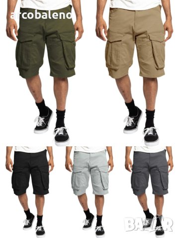 Мъжки едноцветни ежедневни карго панталони с много джобове, 5цвята