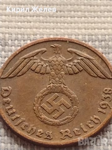 Монета 1 райхсфенинг 1938г. Германия Трети Райх с СХВАСТИКА за КОЛЕКЦИЯ 31542, снимка 7 - Нумизматика и бонистика - 42823144