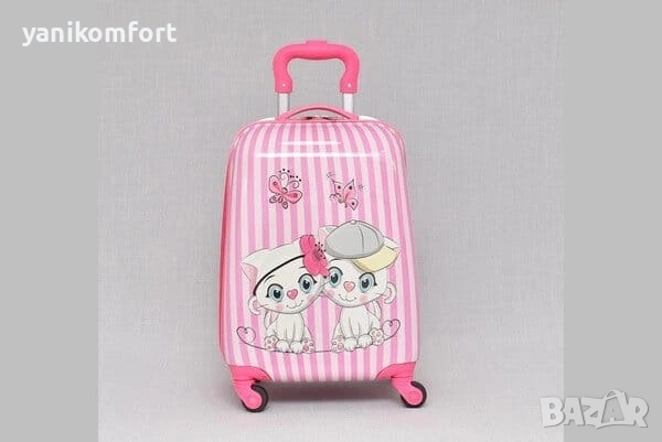 Детски куфар за пътуване – ръчен багаж за самолет с 360° колелца, снимка 10 - Куфари - 54242658
