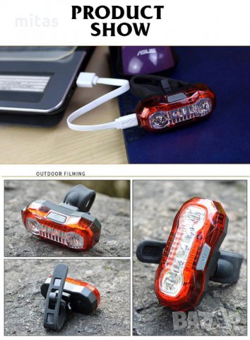 LED презареждаща се стоп светлина за велосипед колело – 120 lumen, снимка 16 - Аксесоари за велосипеди - 30402190