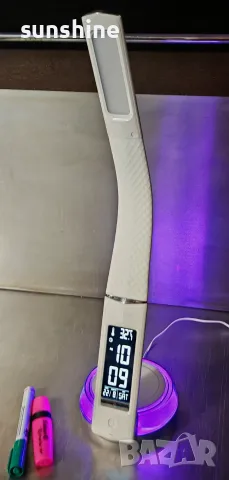 ВИДЕО * OttLite Wellness Настолна лампа, ClearSun LED, часовник, термометър, Wireless Charging, снимка 12 - Настолни лампи - 55883676