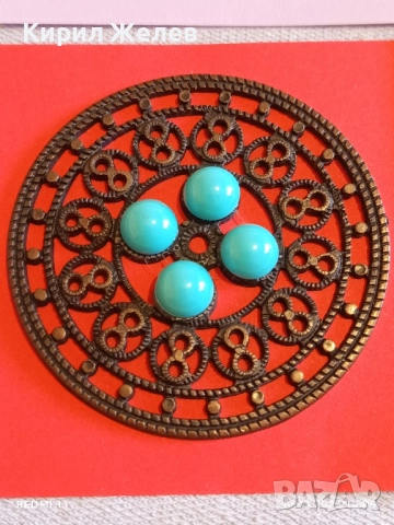 Винтидж бижу с тюркоазени камъни филигранна изработка 49390