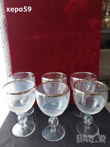 Стари кристални чаши със сребърен обков/ за десерти,сладолед и др.вместимост 500 мл.сребро 925, снимка 12 - Чаши - 52432175