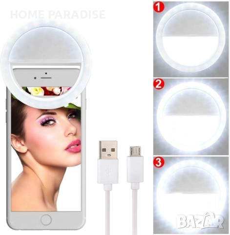 Selfie Flash 36 LED , 3 нива,бял цвят, снимка 3 - Фолия, протектори - 52455216