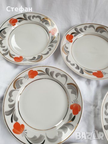 Комплект порцеланови чинии Вербили, снимка 2 - Антикварни и старинни предмети - 44383572