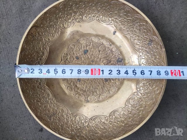 Продавам Месингова чиния за стена, снимка 6 - Антикварни и старинни предмети - 35013000