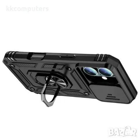 Силиконов твърд кейс bSmart Defender Slide, За Samsung Galaxy S25 Edge, Черен, снимка 2 - Калъфи, кейсове - 50345481