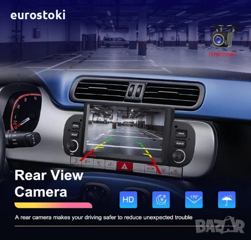 CAMECHO мултимедия за Fiat Panda 2013-2020, 1+32G, Android 13, екран 6,2 инча, сателитна навигация, снимка 6 - Аксесоари и консумативи - 51077182