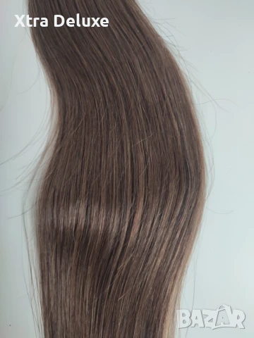 100% естествена коса за удължаване/екстеншъни - кестеняво/светло кафяво