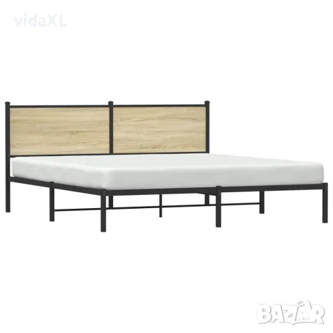 vidaXL Метална рамка за легло, без матрак, сонома дъб, 160x200 см, снимка 4 - Спални и легла - 56147434