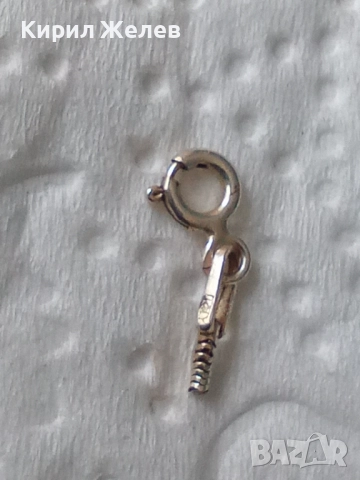 Сребърна карабинка закопчалка 26922, снимка 2 - Колиета, медальони, синджири - 52339461