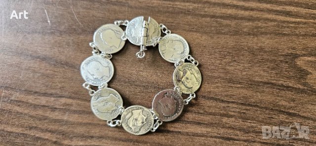 Стара сребърна гривна от монети , снимка 3 - Други ценни предмети - 39063633