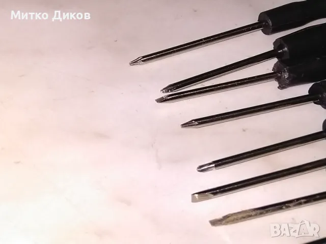 Комплект 18 броя часовникарски и златарски малки отвертки кръстати,прави и други, снимка 4 - Други - 48572441