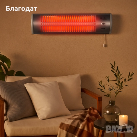 Кварцова печка Termomax TR12Q, 1200W, стенна, снимка 2 - Отоплителни печки - 52883356