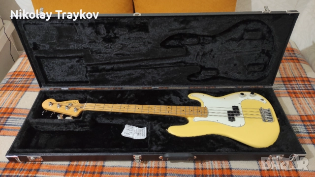 Бас китара Fender Player Precision MN + оригинален дървен куфар