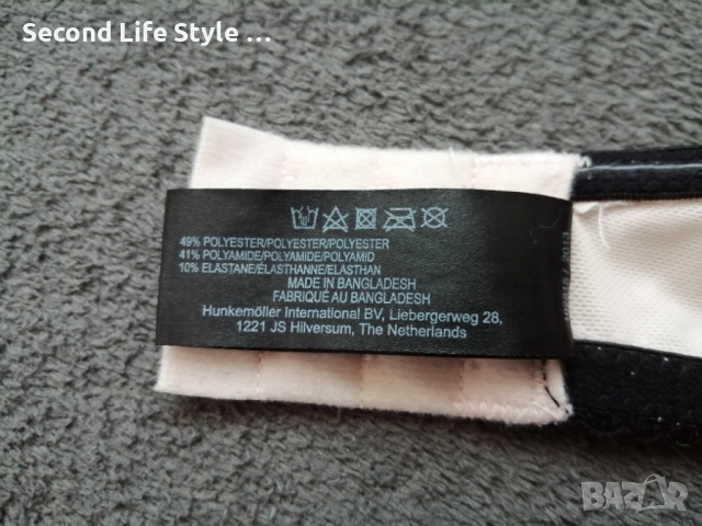 75B Hunkemoller розов луксозен сутиен с черна дантела, сладки панделки и детайли, снимка 11 - Бельо - 52907723