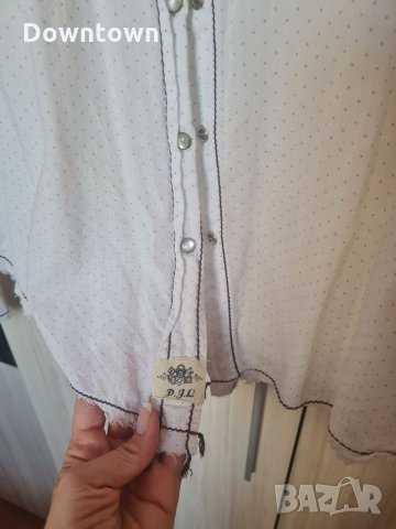  PEPE JEANS бяла дънкова спортна риза , снимка 5 - Ризи - 34377504