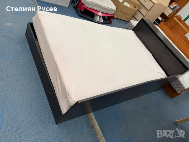 0404  легло с матрак 190/120см + ракла цена 70 евро или 136,91 лв смр -190см / 120см широко  -едноли, снимка 3 - Спални и легла - 54097543