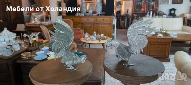 Двойка петли от посребрен калай