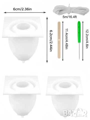 Молдове комплект яйце+ фитили и шило за свещи , снимка 4 - Форми - 53900732