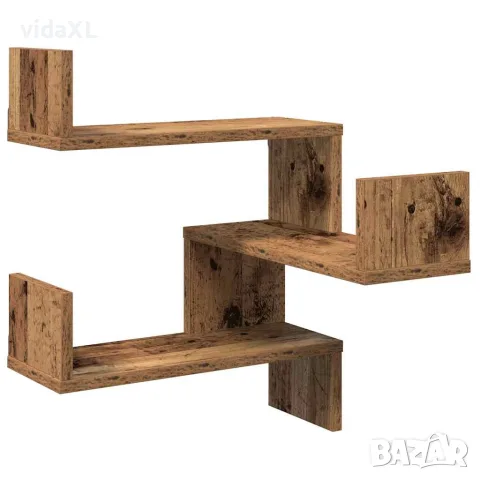 vidaXL Стенна ъглова етажерка от старо дърво 40x40x49,5 cm