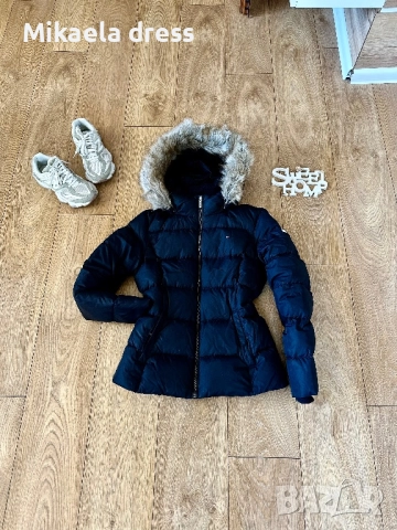 Разкошно зимно яке с пух и пера, в черен цвят, от Tommy Hilfiger.Олекотено и много топло, снимка 5 - Якета - 52150556