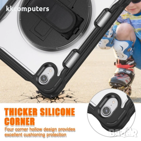 iPad mini 6 Heavy Duty Hybrid Tablet Case with Hand Grip & Strap TPU Силиконов Калъф и Протектор, снимка 7 - Калъфи, кейсове - 53004666