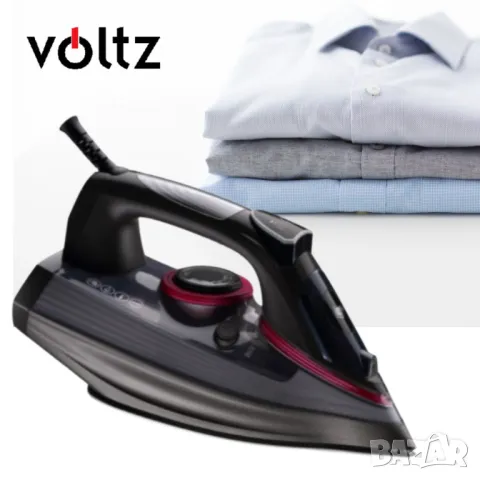 Ютия Voltz OV51050D, 2600W, 300мл., Черен, 2 ГОДИНИ ГАРАНЦИЯ, снимка 1 - Ютии - 47315603