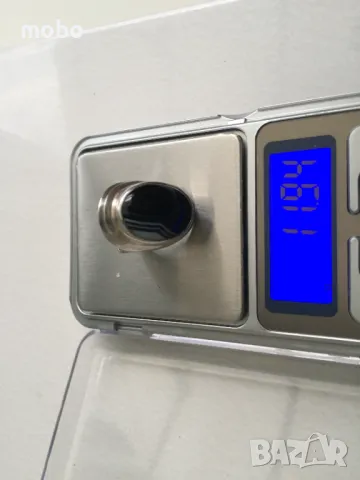 Красив нов сребърен пръстен с черно-бял  камък , тегло 11.94г,  проба 925. , снимка 2 - Пръстени - 49674403