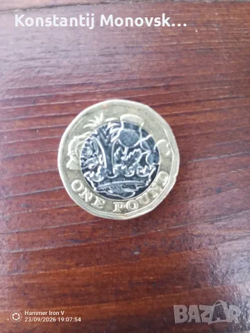 Продавам рядка монета 1pound 2016, снимка 2 - Антикварни и старинни предмети - 56203843