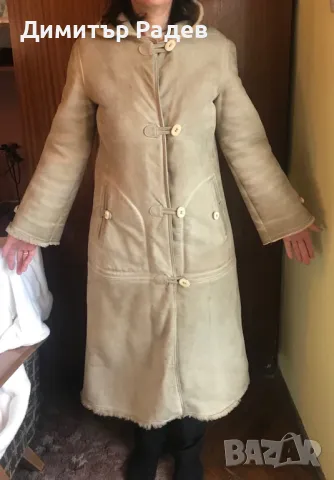 ДАМСКИ КОЖУХ ОТ АГНЕШКА КОЖА РАЗМЕР -48--50  ДЪЛ.--120 СМ ПРОИЗ. ШВЕЦИЯ