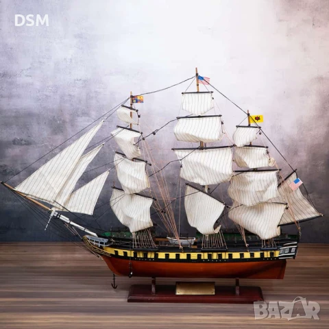 Нов Дървен Кораб за Декорация 95см, снимка 1