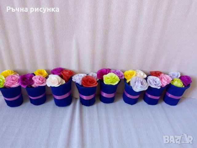 Готови вазички с цветя ,цена 2лв, снимка 4 - Декорация за дома - 31447630
