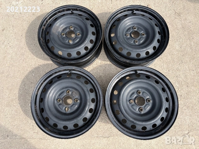 4 броя железни джанти за Toyota Yaris 15, снимка 3 - Гуми и джанти - 53924799