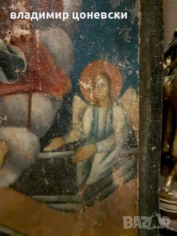 Стара много голяма икона,религия,стара картина, снимка 3 - Антикварни и старинни предмети - 49242336