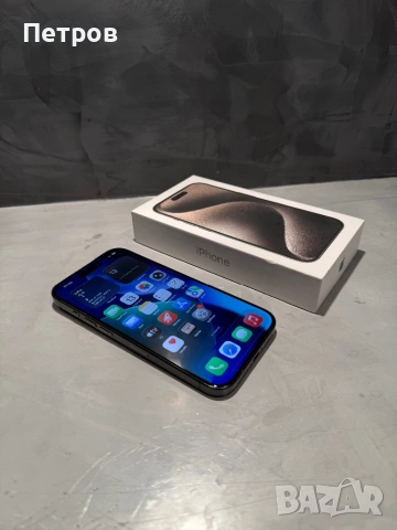 КАТО НОВ Iphone 15 Pro  256 GB Black Titanium, снимка 7 - Apple iPhone - 53090417
