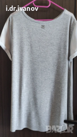 сива тениска LIU.JO с издължен гръб, снимка 5 - Тениски - 54179289