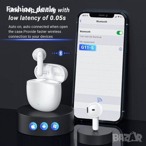 Нови Безжични слушалки Спортни с кутия за зареждане Earbuds за музика, снимка 2 - Bluetooth слушалки - 39679868