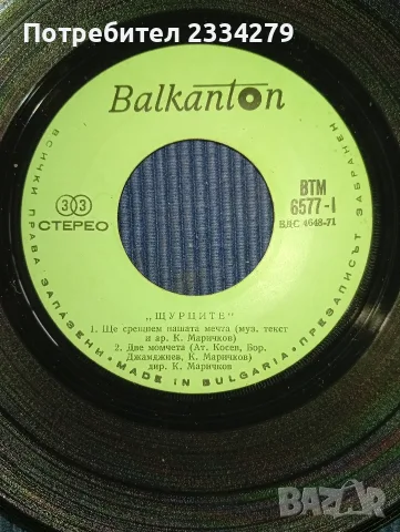 Грамофонна плоча на група ,,Щурците" 1973година. С два автографа., снимка 8 - Грамофонни плочи - 56132631