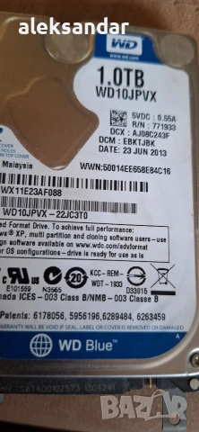 2.5.WD Blue 1TB.на 109 дни ползван.